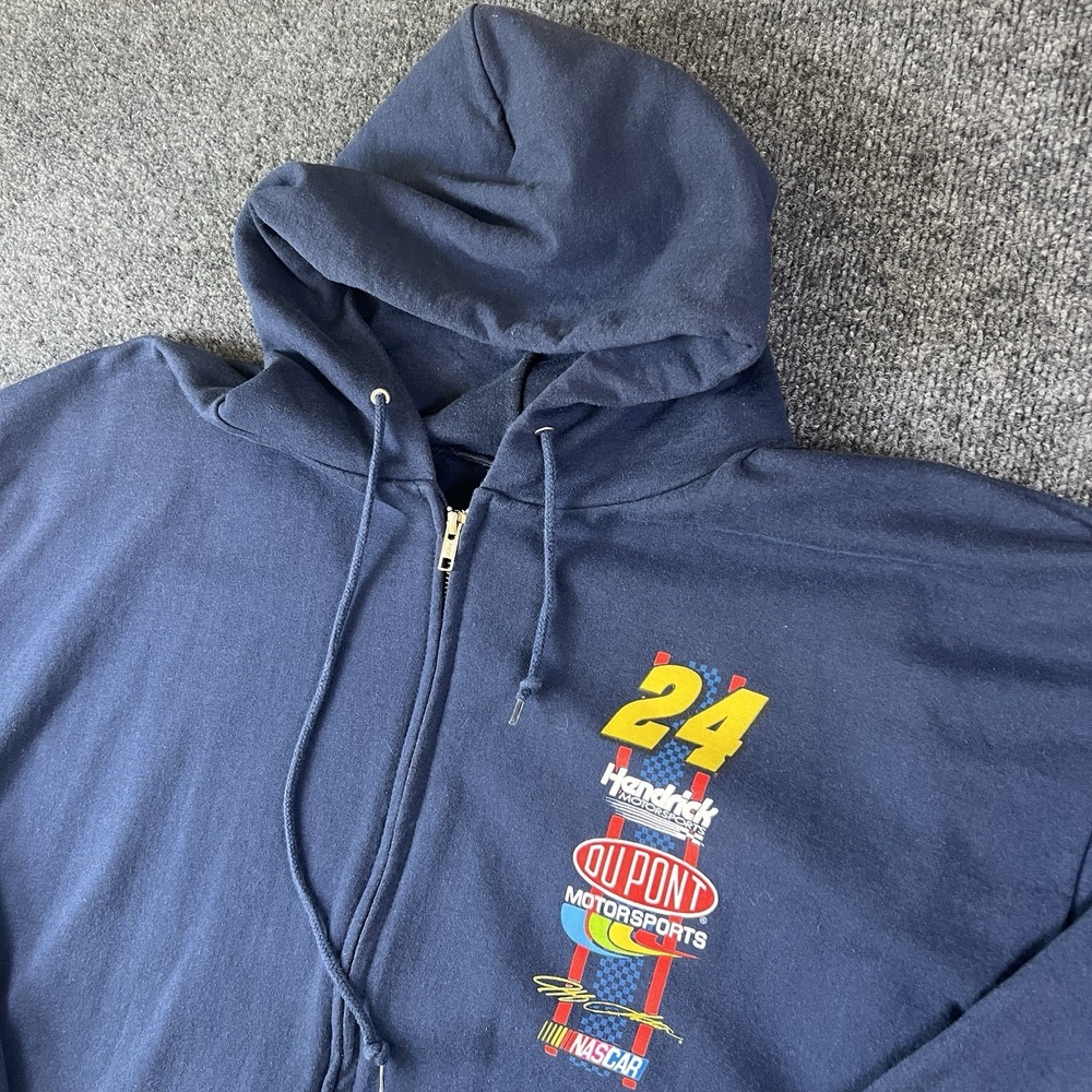 Jeff Gordon Hoodie Mens 2XL Navy Long Sleeve Sweatshirt #24 Nascar Pullover READ